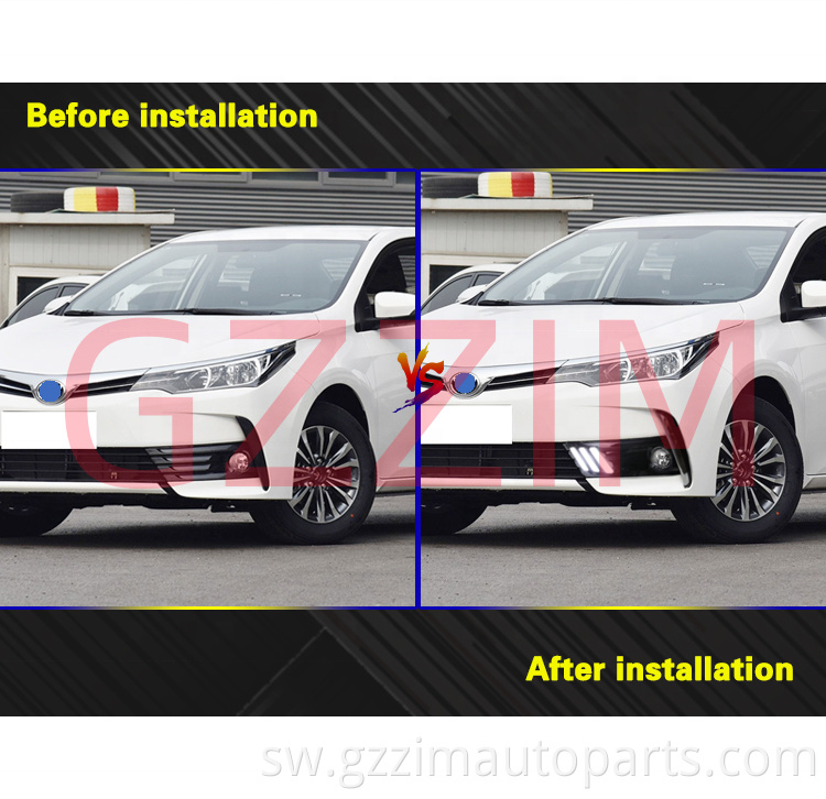Sehemu za gari za gari wakati wa mchana zinazoendesha taa za LED DRL kwa Corolla 2017-2018